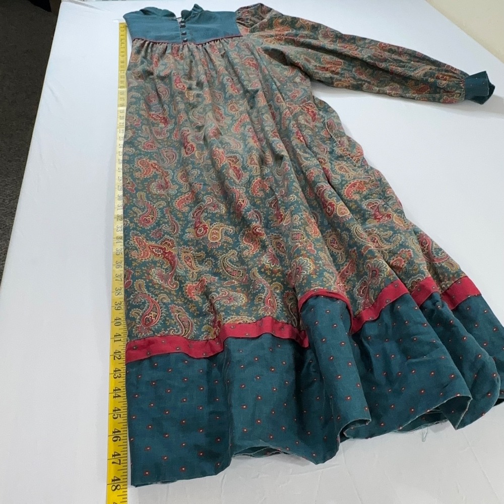 Vintage J Jill Cottagecore Prairie Peasant Midi Dress Sz XL Paisley Cotton - Picture 3 of 10